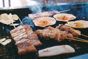 Carne de cocina y marisco