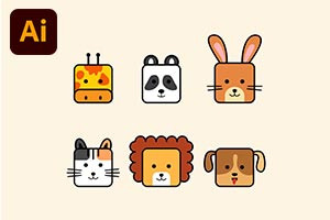 Adobe Illustrator: How To Create Square Animal Icons