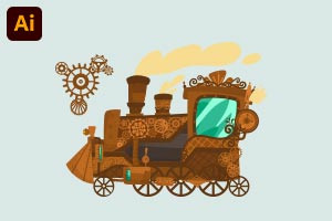 Adobe Illustrator: How to Draw Steampunk Vehicle