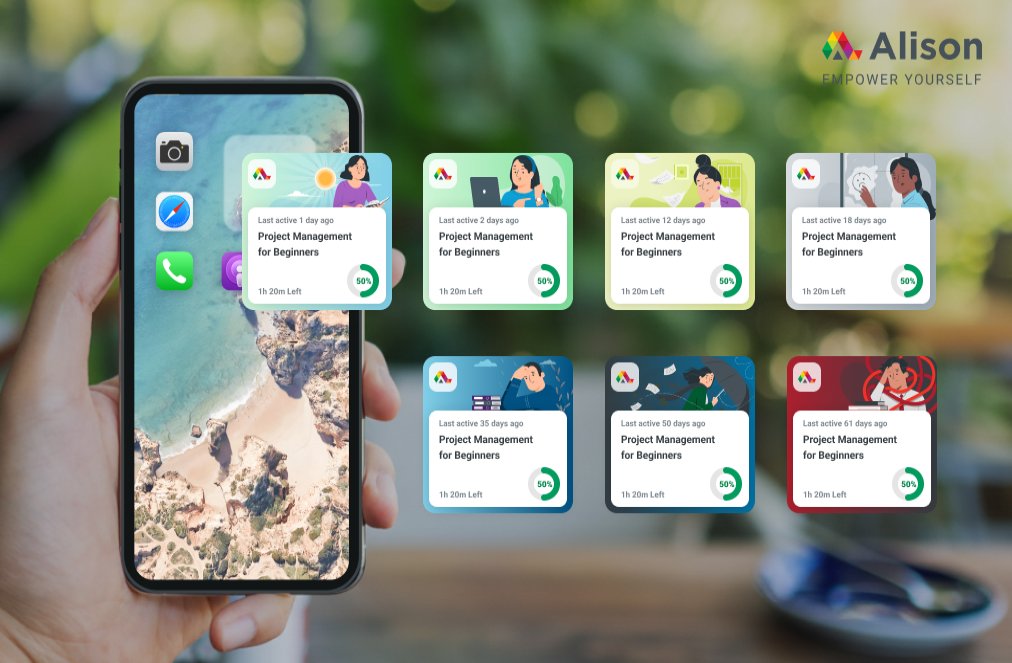 Alison's Android App Widgets Level Up, Giving Millions More Clarity About Their Learning Progress Right On Their Home Screen