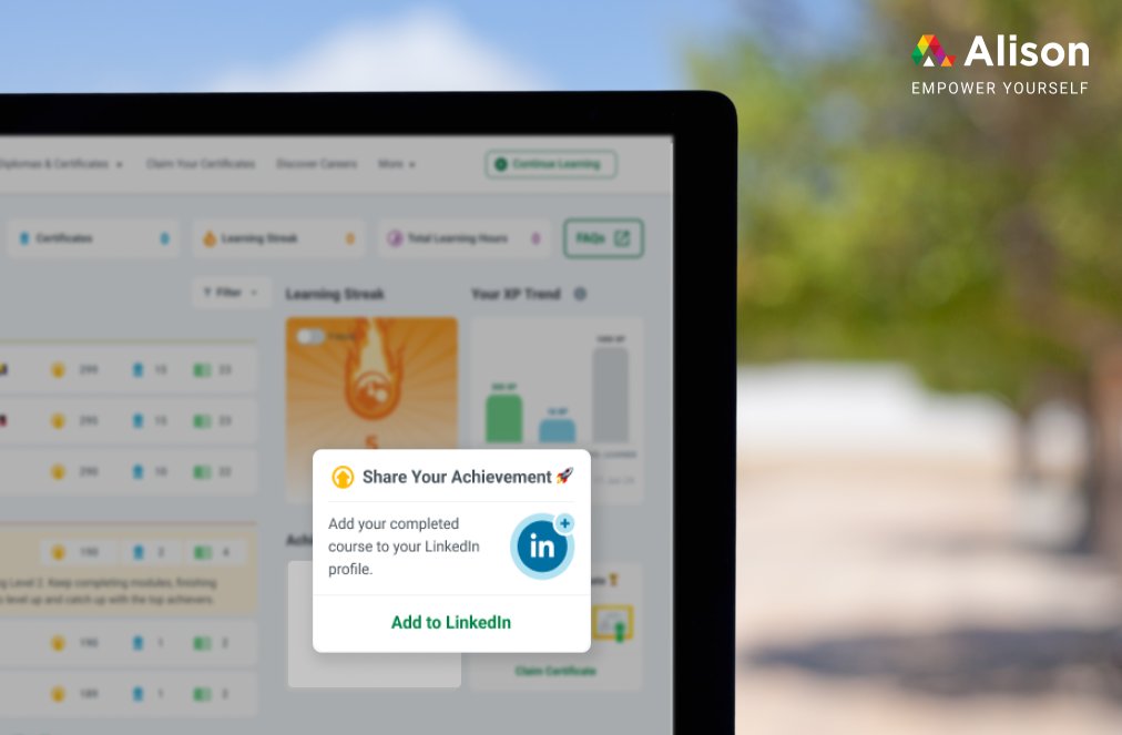 Alison Makes Course Achievements Easier to Share on LinkedIn, Helping Learners Gain Professional Visibility