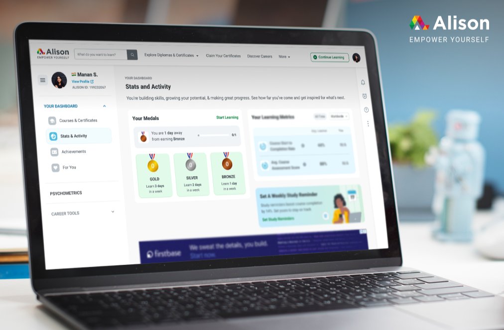 Alison Reintroduces Weekly Medals to Help Learners Build Lasting Learning Habits
